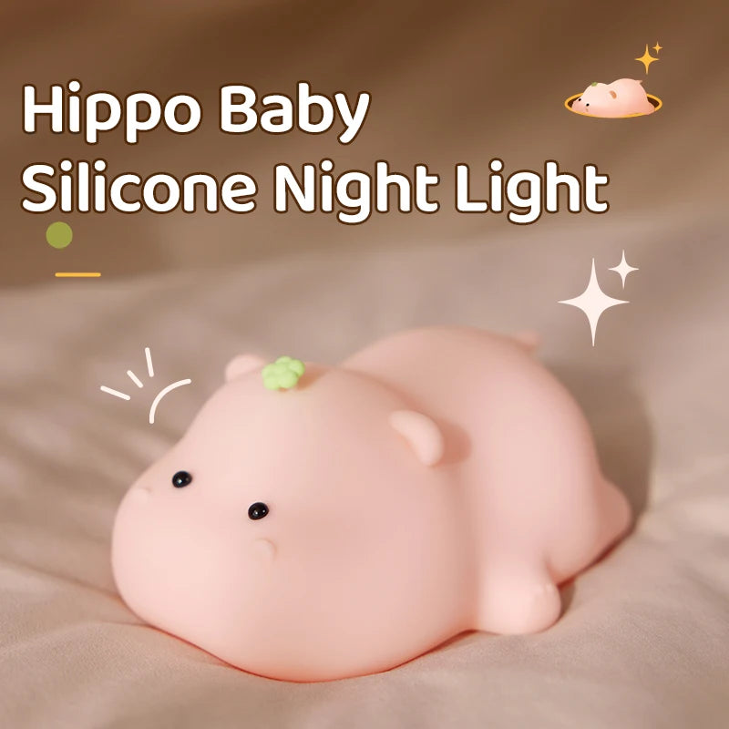 Pink Hippo Night Light